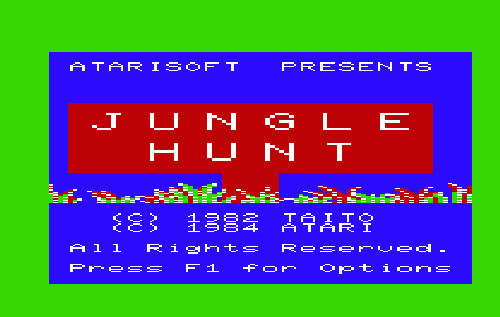 Jungle Hunt title screen for Vic-20